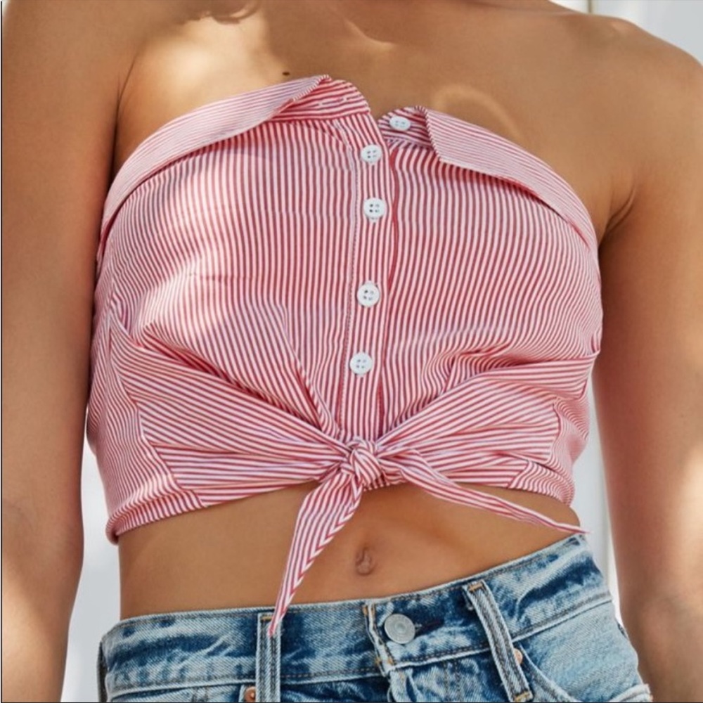 Kimchi Blue Urban Outfitters red western crop top